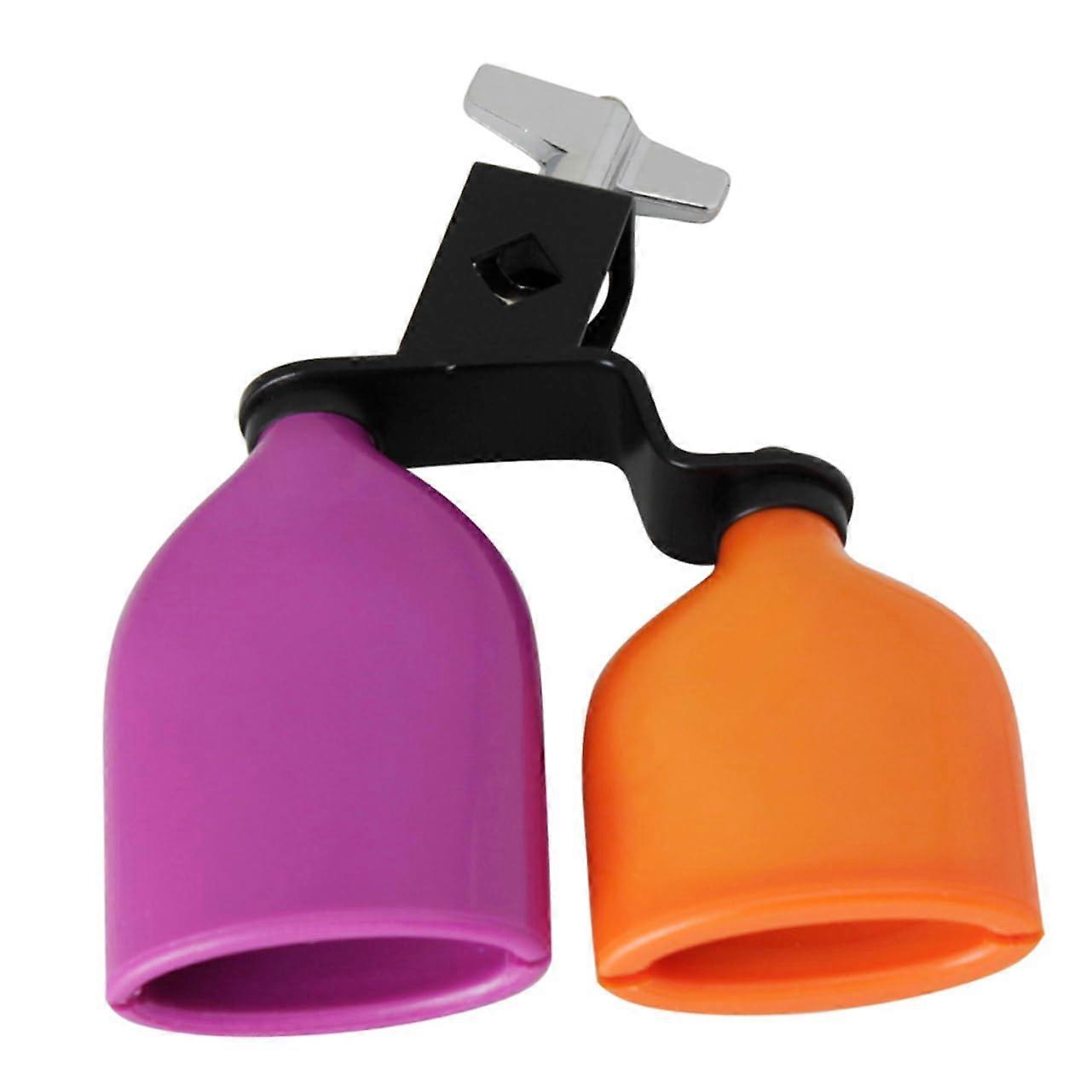 Purple Cowbell for Drum Set with Mounting Clamp, Medium  Low Tones, Durable Percussion Accessory