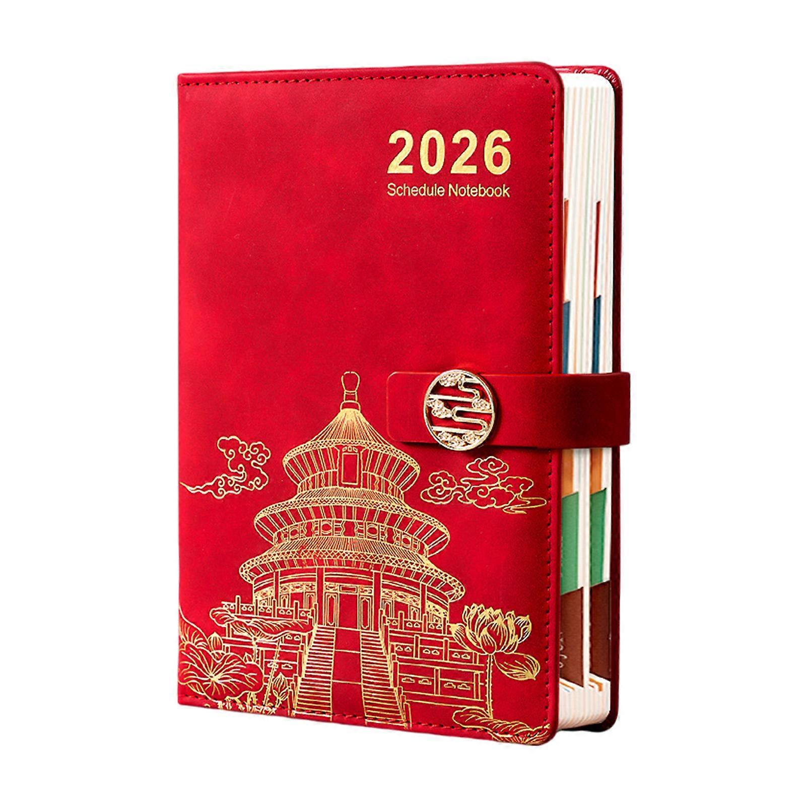 2026 Work Life Planner Travel Journal Schedule Notebook Compacts Size Task Tracking Systems Smooth Writing Experience  Red