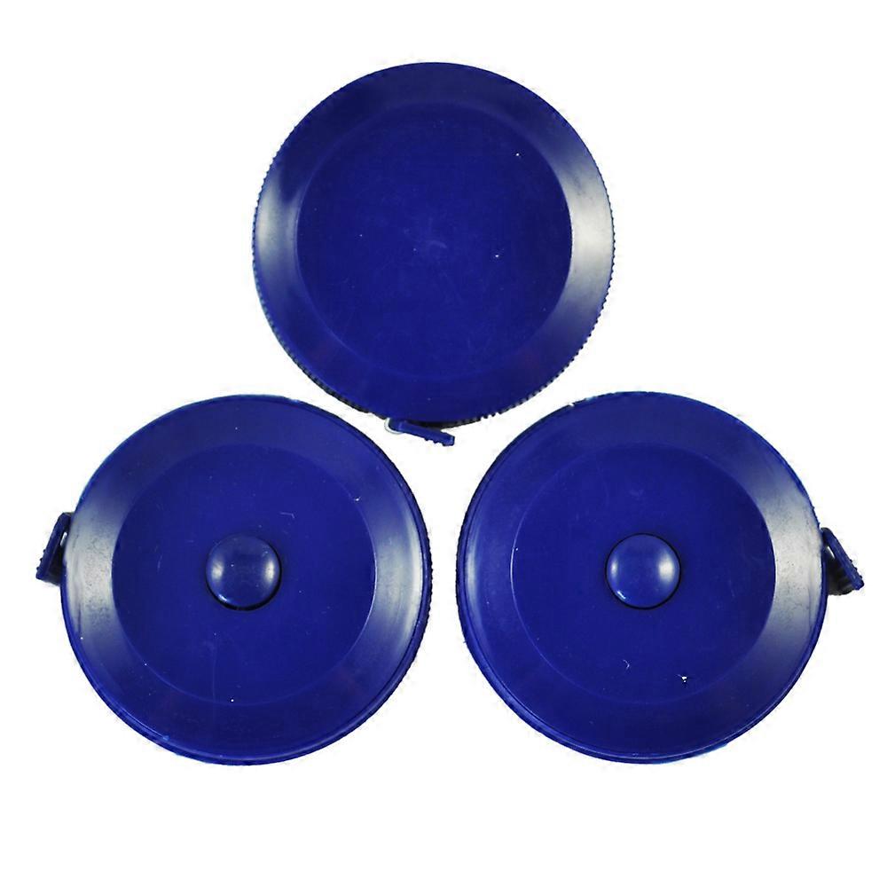 3 Pcs 150cm 60 inch Push Button Blue Case Soft Retractable Tape Measure