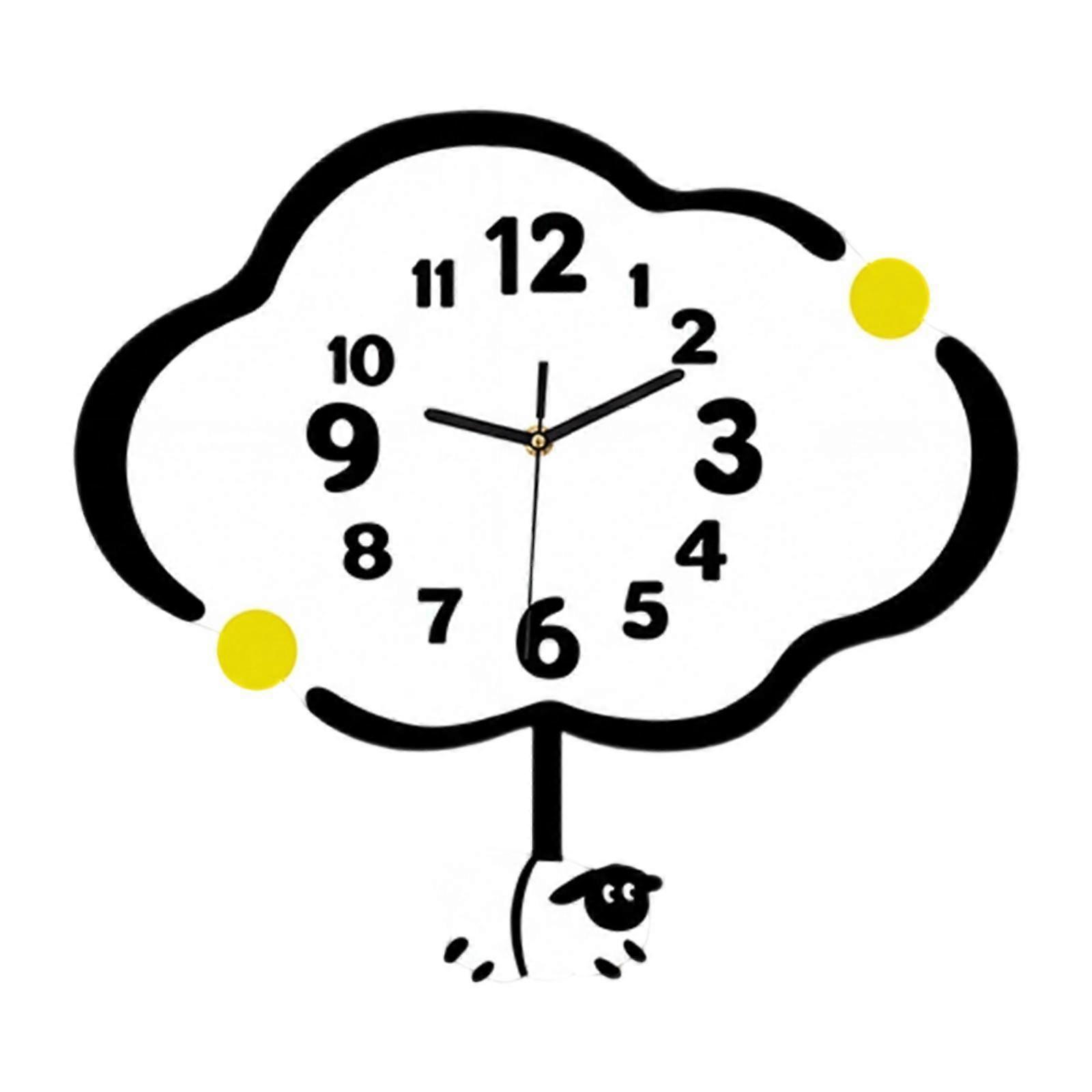 Cloud Wall Clock Silent Easy Read Wall Decoration for DEN Cafe Bar School