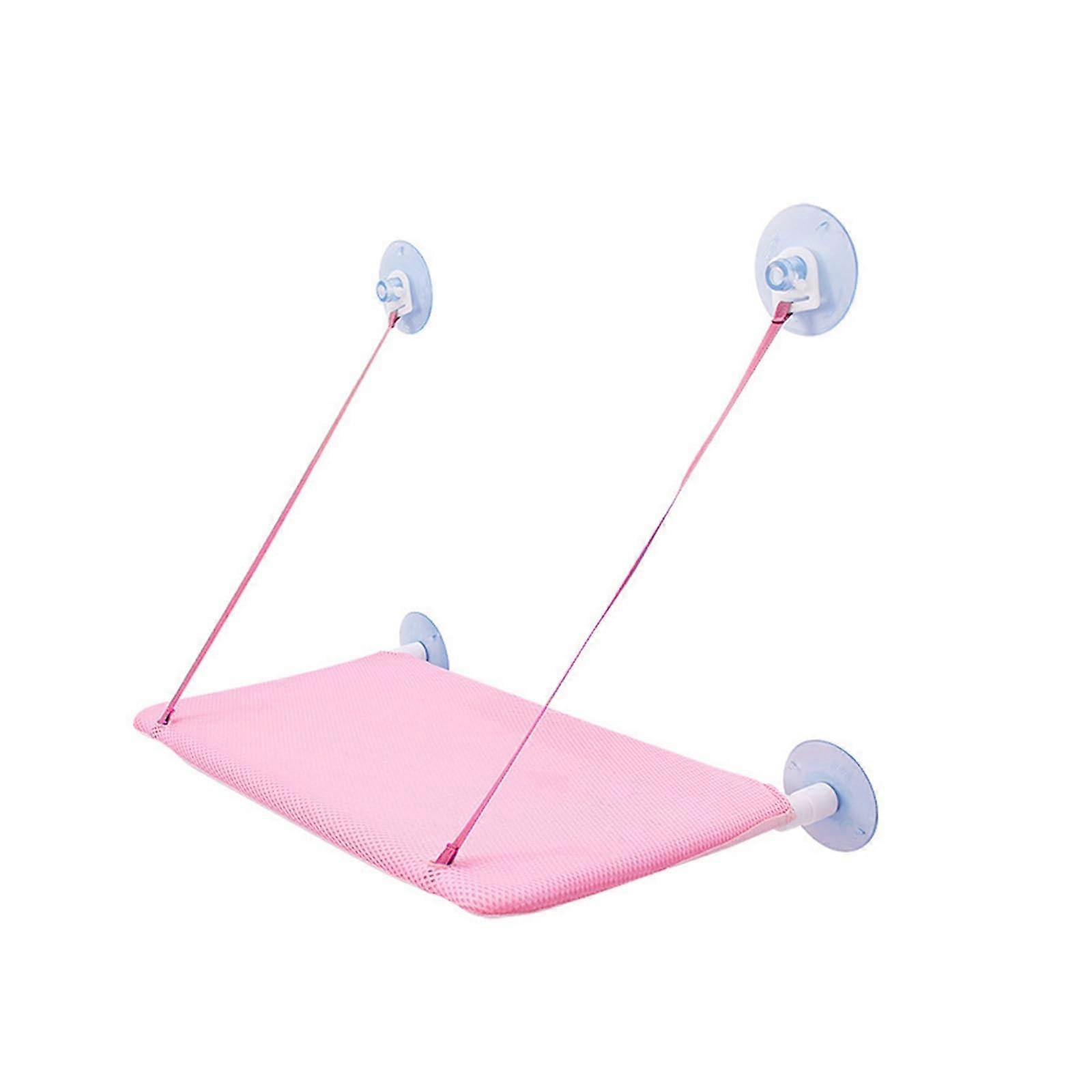 Foldable Cat Window Perch with Breathable Hammock Bed for Large Cats Sunbathing Pink