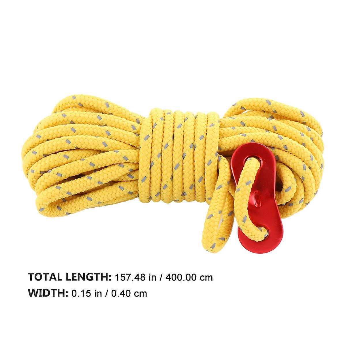 Camping Reflective Rope Outdoor Camping Gear Strong Pulling Force Yellow 3Pcs