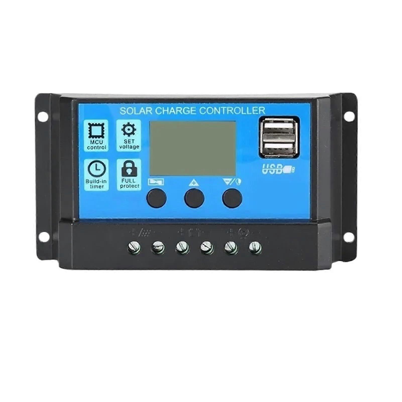 PWM Solar Charge Controller 12V 24V 60A with Adjustable LCD Display and Automatic Voltage Detection