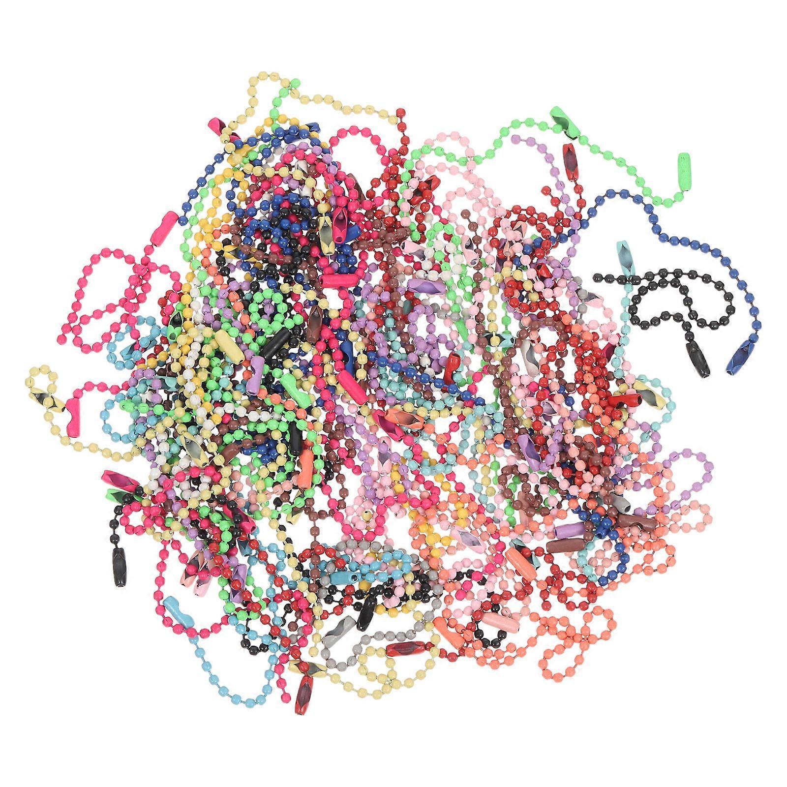 Assorted Color Bead Chains for Key Ring and Jewelry 100Pcs Kit