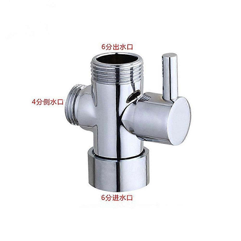 Angle Stop Valve Three-Way Shower Arm Diverter for Bathroom Handshower Silver