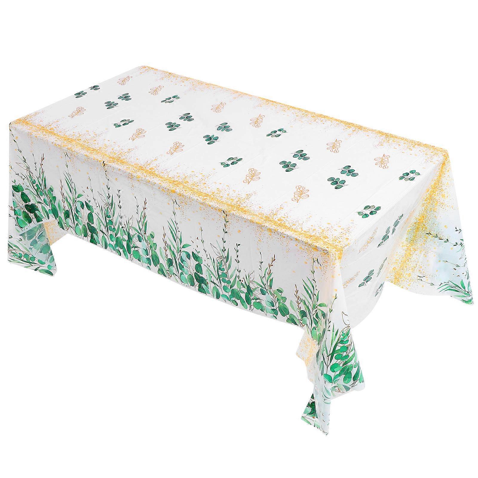 Decorative Tablecloth Eucalyptus Leaf Printing for Wedding Use 4Pcs
