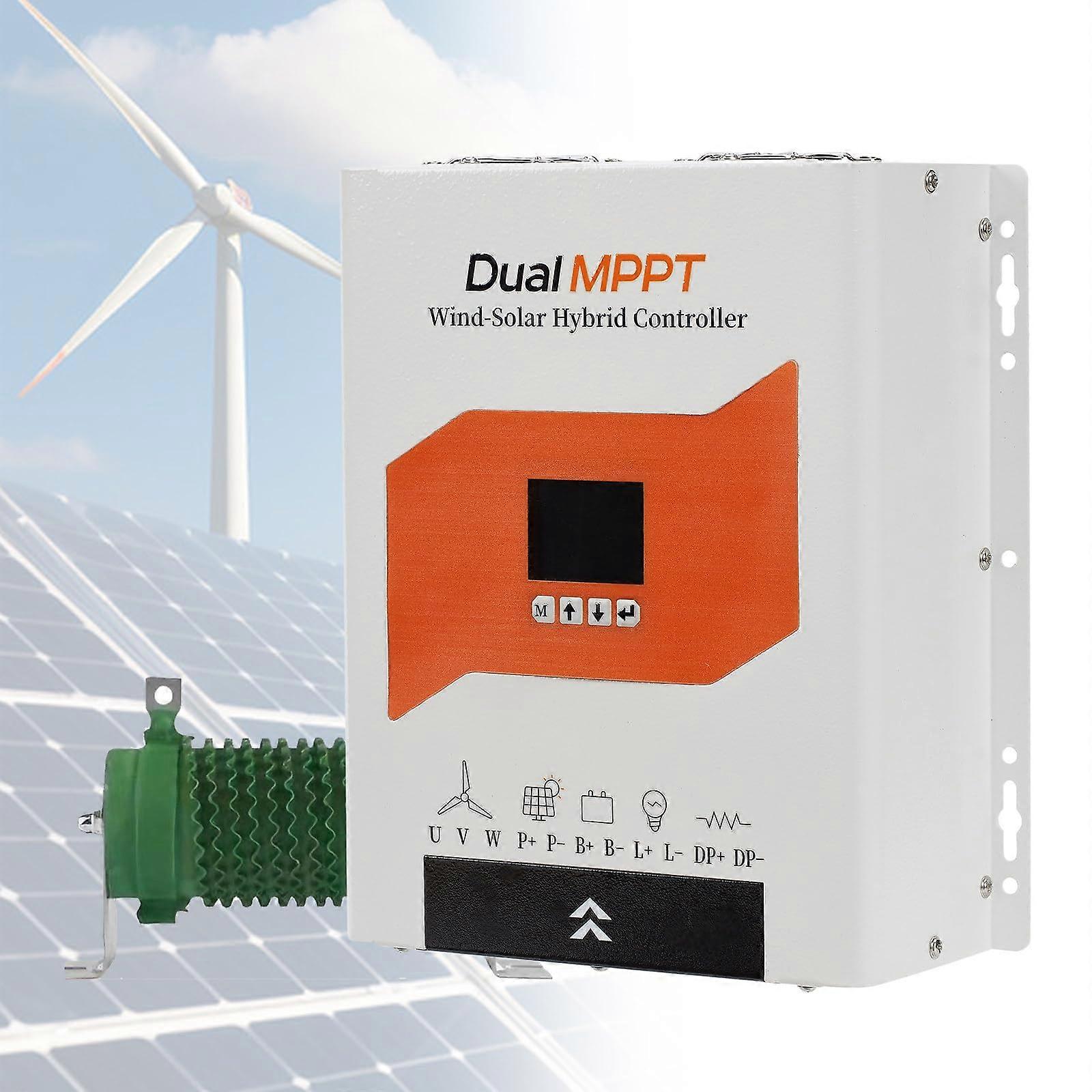 48V Dual MPPT Wind Solar Charge Controller 5000W with Dump Load Protection and LCD Display
