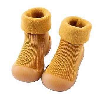 Ediodpoh Kids Toddler bambini ragazzi ragazze solido caldo maglia morbida suola scarpe di gomma pantofola calza scarpe morbide pantofole per bambini ragazzi giallo_001 8