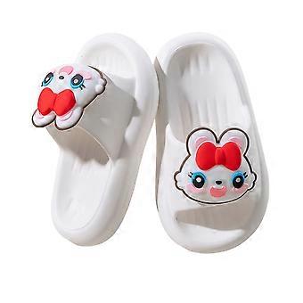 Drenge Piger Hjemmesko Sommer Afslappet Tegneserie Dyr Åben Tå Ikke- Sko Småbørn Alsidige Bruseflip-flops, Hvid, 12-12,5 år