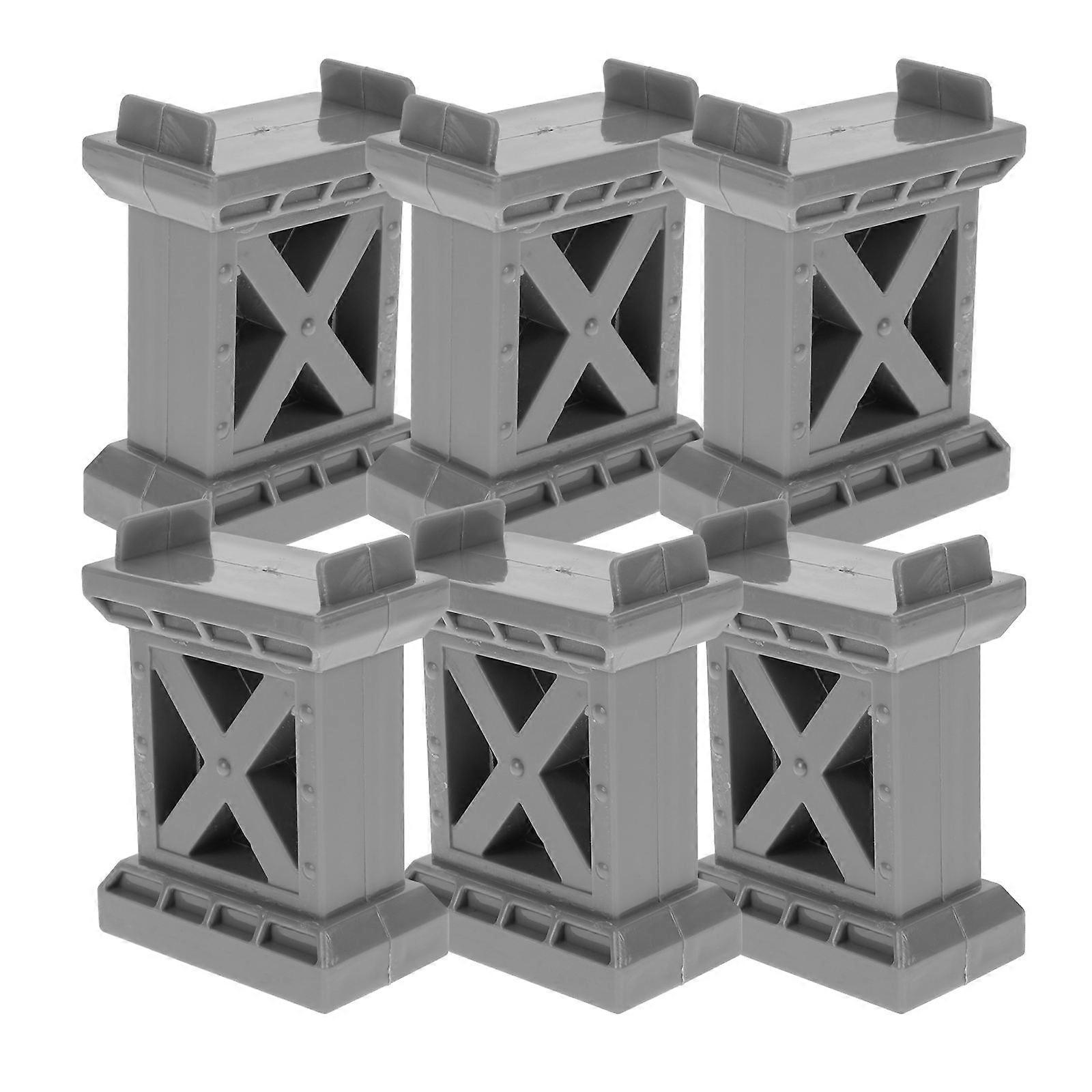 6pcs Train Bridge Pier High Level Blocks Track Riser Stabilisatoren Train Bridge Stützen