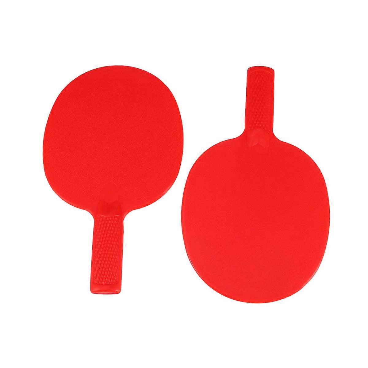 Red Children Plastic Table Tennis Paddle for Practice 1Pair Set
