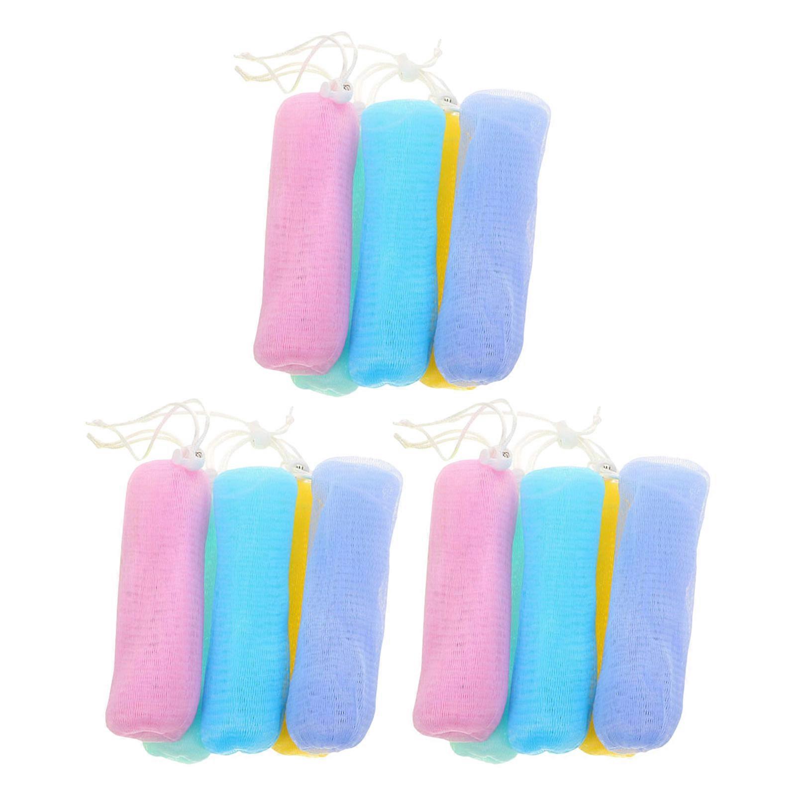 Soap Bubble Pouch for Bathing Use with Drawstring 15Pcs Random Color Pack