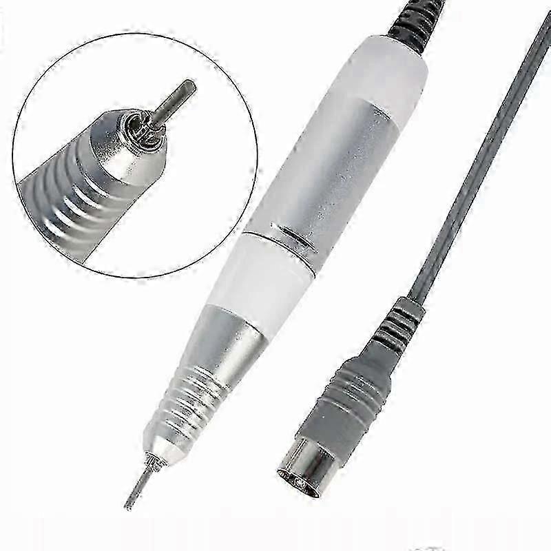 Replaceable Nail Milling Handle 5pin White And Silver, Silver