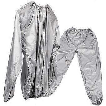 Zweetpak zilverkleurig saunapak voor heren, bestaande uit een top en een broek voor de sauna (5-delige set).