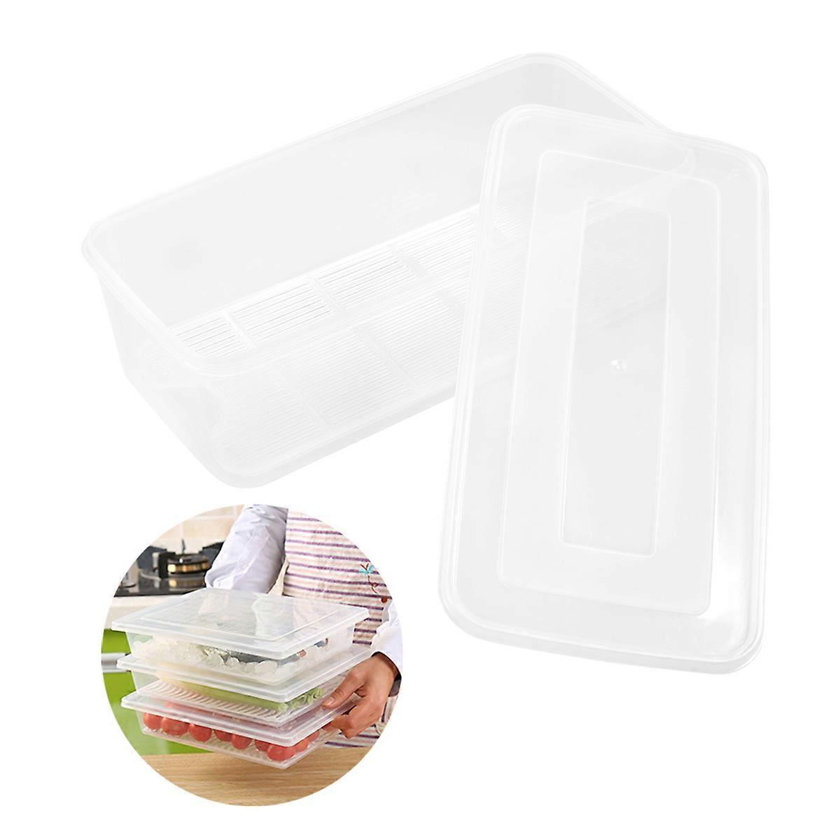 Kitchen Crisper Transparent Box for Storage Medium Size with Drainer Piece