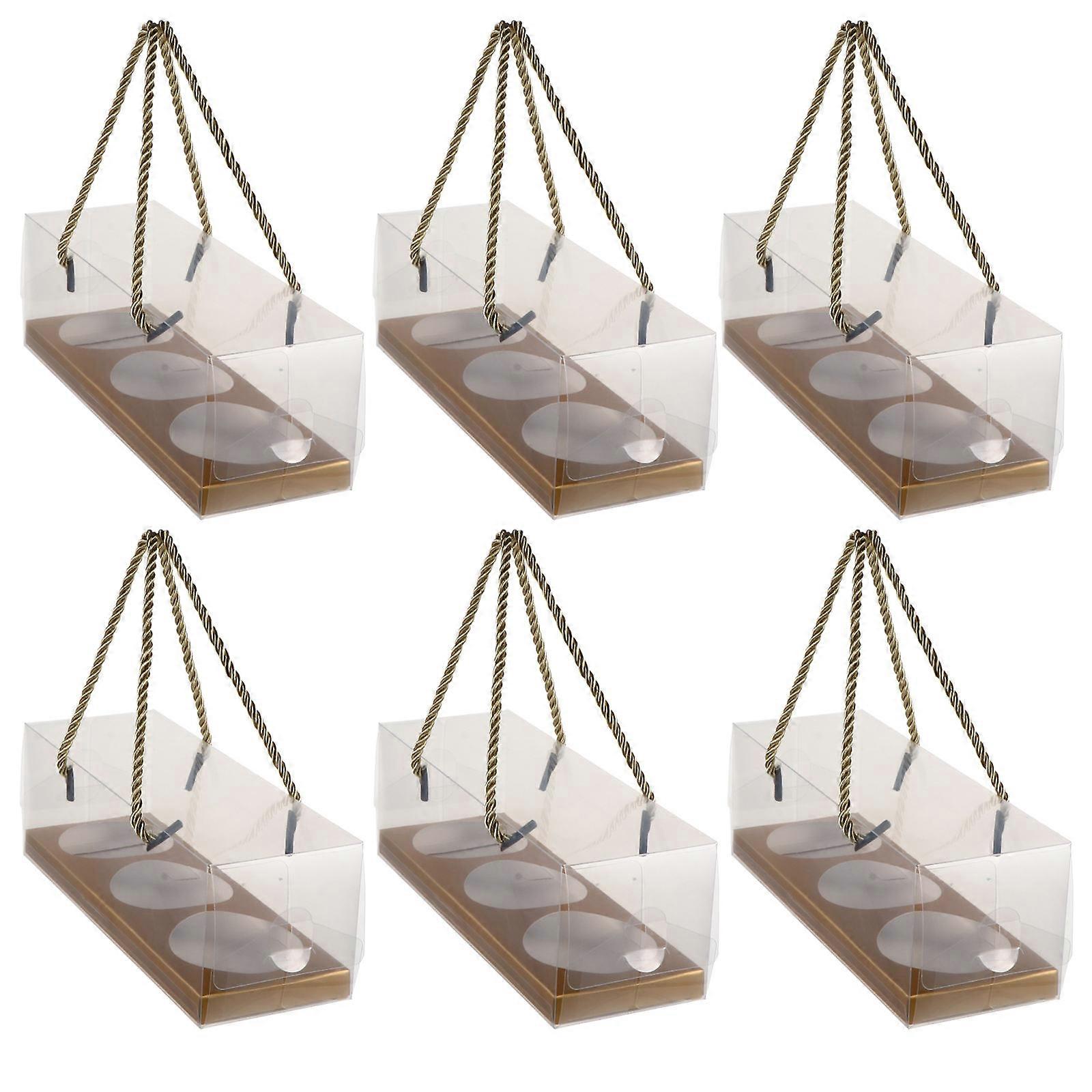 10Pcs Egg-yolk Puff Boxes Portable Cookies Biscuits Case Packaging Boxes for Bakery