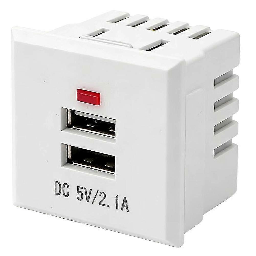 Desktop Socket Module 5V 2.1A Dual USB Power Socket Embedded with Led Indicator Dual USB Charging Socket Module