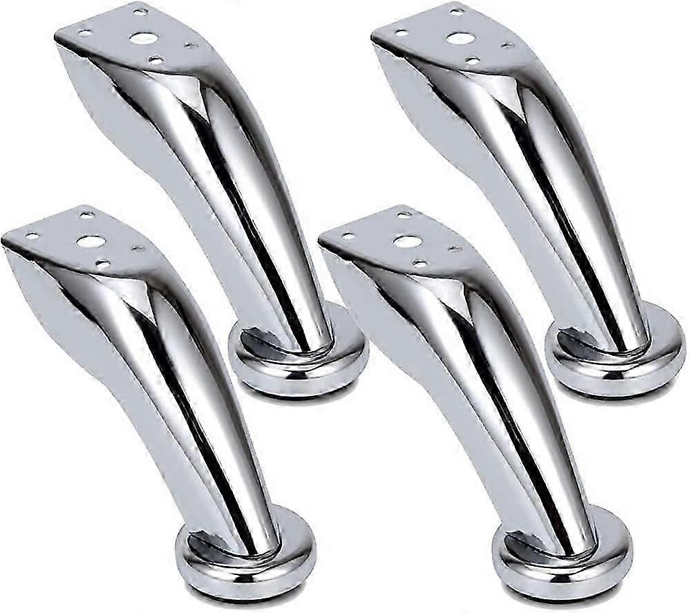 4 Stück verdickte Edelstahl-Sofabeine, Chrombeine, 10 cm