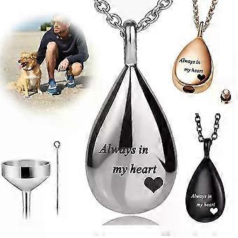Neue Haustier Urne Anhänger Edelstahl Teardrop Schmuck Katze Hund Trauer Zubehör Flasche Andenken Halskette Memorial Haustier Produkte