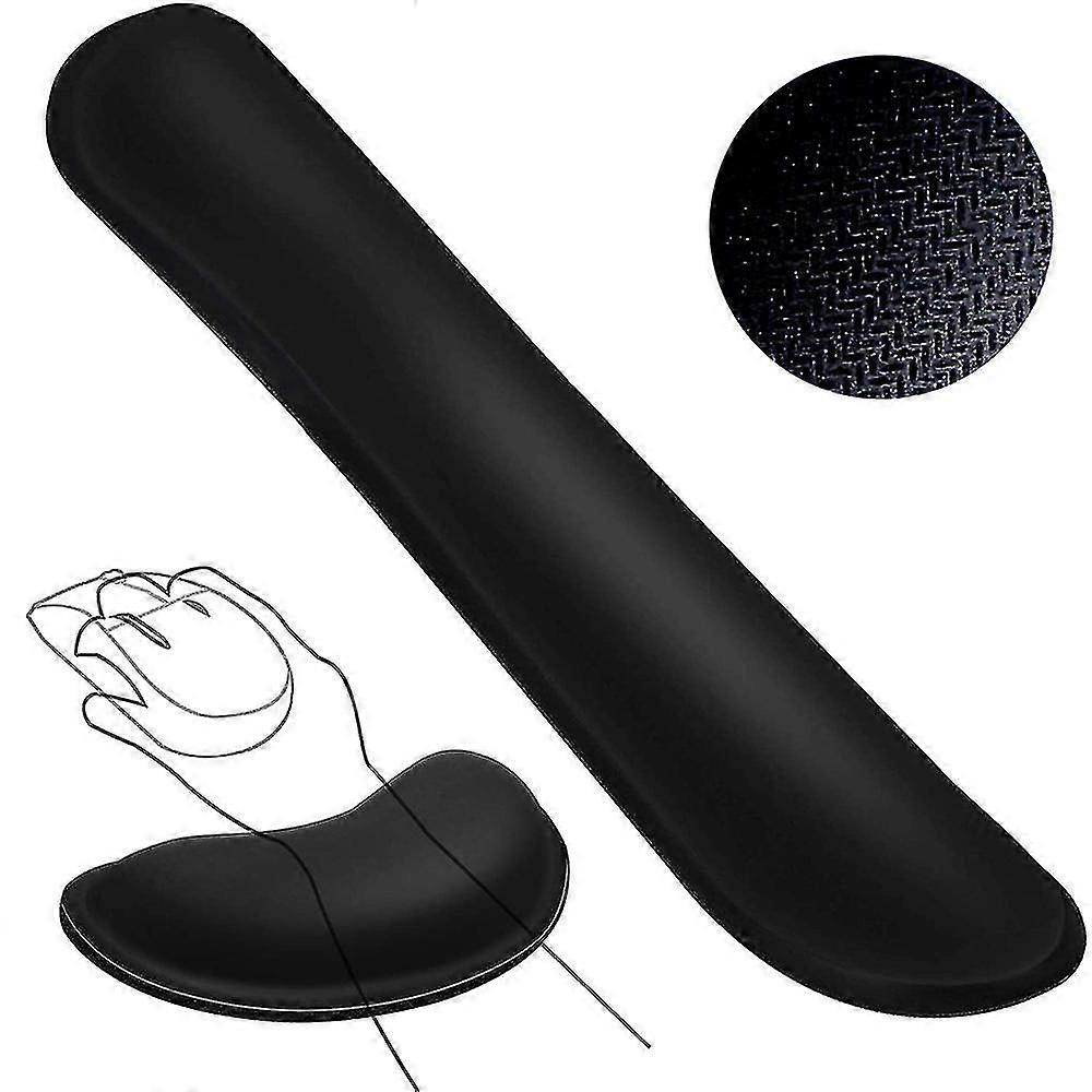 Ergonomic Memory Foam Wrist Rest Set for Keyboard and Mouse, Non-slip Base, Comfortable Support for Computer Typing and Gaming