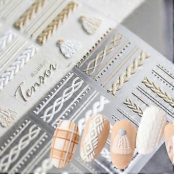 4 feuille / ensemble ongles décalcomanie bricolage nail art 3D acrylique gravé ongle autocollant Nail Art décoration