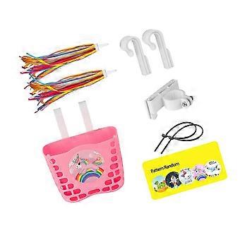 Kids Bikes Waterproof Cyclings Basket Bikes Front Handlebars Cargo Basket For Childrens with Fastens Strap, Detachable  Pink 26-27