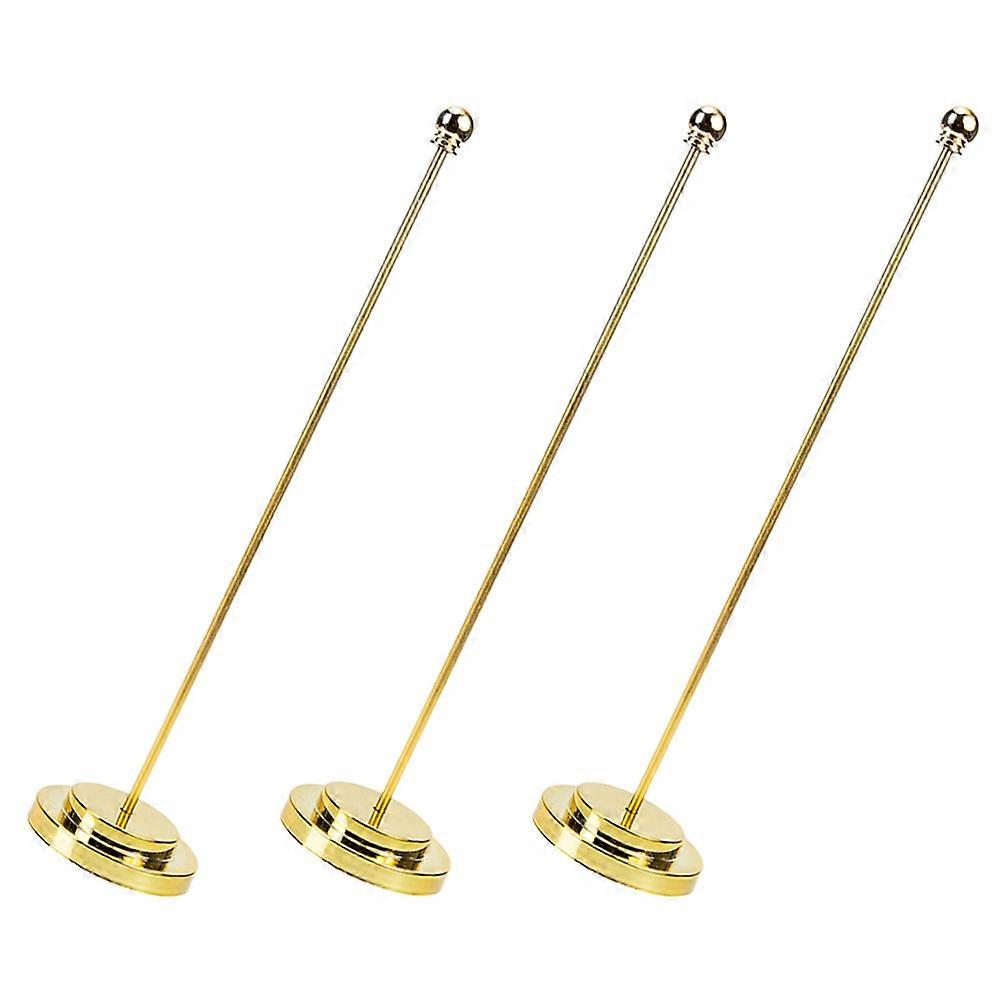 Support de drapeau de table doré en fer, lot de 3