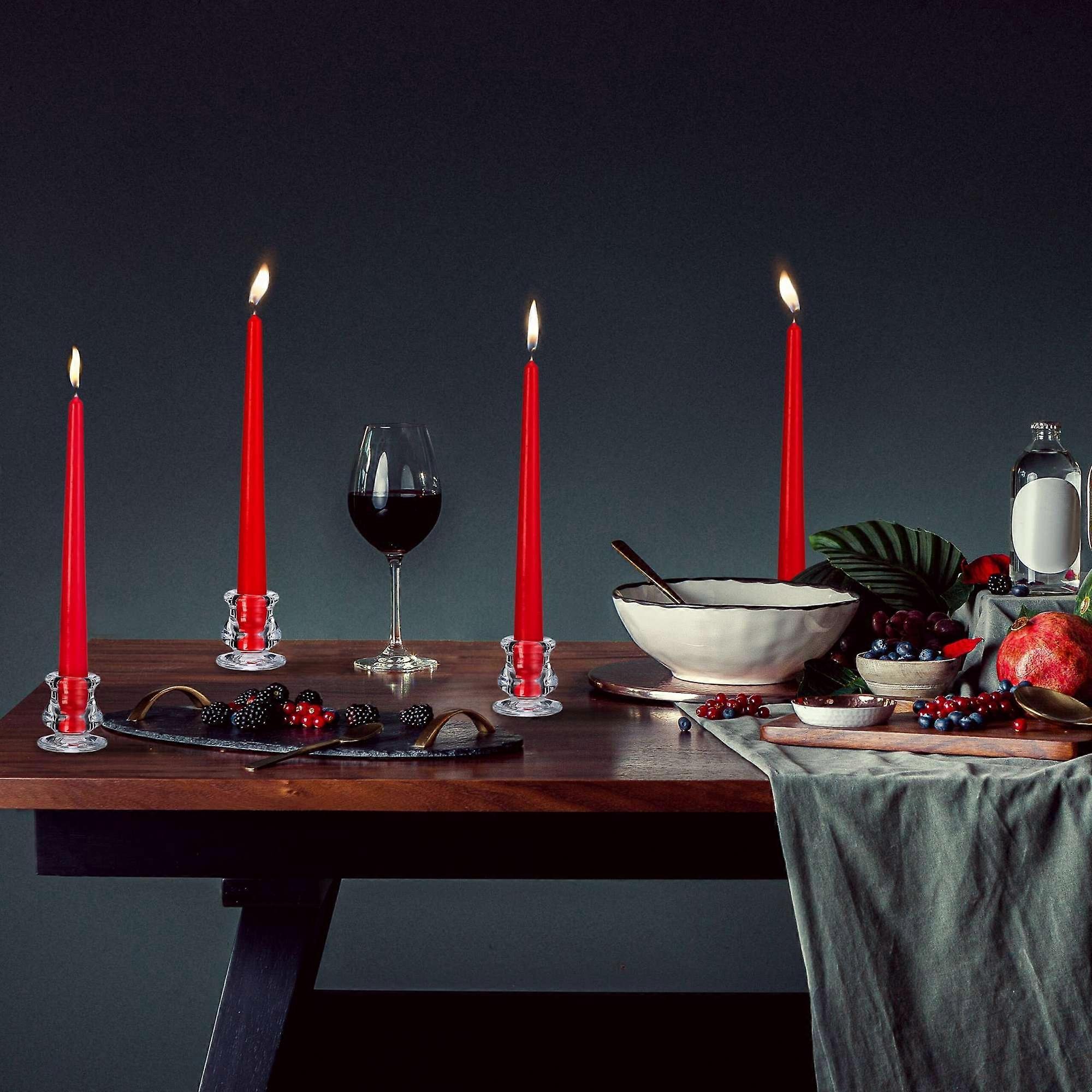 Glass candle holder with 6 pcs
