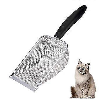25-26 Cat litter spoon stainless steel mesh shovel long handle deep shovel metal cat litter spoon 26-27