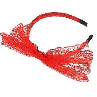 Haarband met strik voor meisjes, haarband voor festivals, kostuumaccessoire voor verjaardagsfeesten, themafeesten, rood