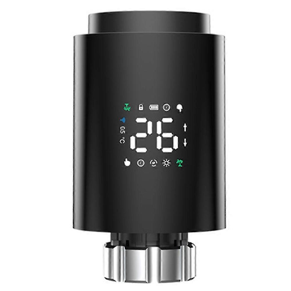Tuya ZigBee Smart Radiator Actuator TRV Programmable Thermostatic Radiator Valve App Remote Temperature Controller Black