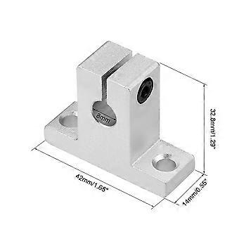 Support d'arbre SK8 0,31'', blocs de guidage de rail coulissant SK8 Motion, alliage d'aluminium argenté, 2 pièces