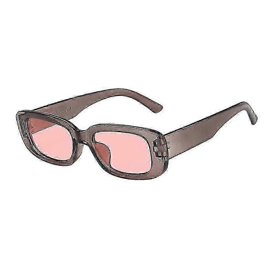 Small Rectangular Retro Glasses Square Sunglasses For Women Gray Pink