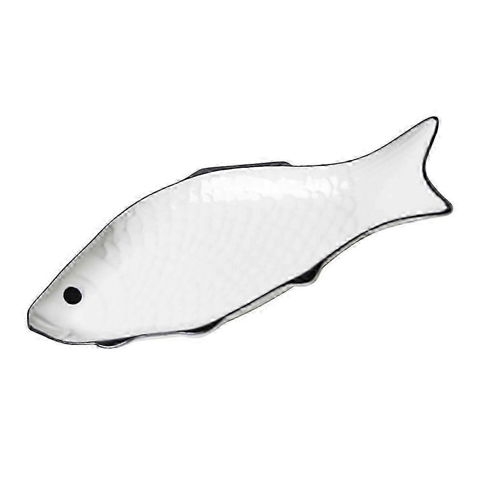 Ceramic Steamed Fish Plate Creative Fish-shape Steaming Holder Fish Steaming Dish