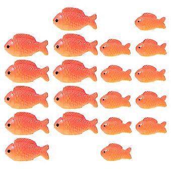 Miniature Resin Red Fish Decor Fake Fish Ornament for 20Pcs