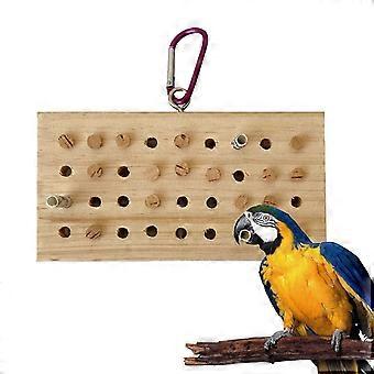 Puzzle pour oiseaux, clavier en bois, jouet intelligent pour perroquet, jouet à suspendre pour la recherche de nourriture et le déchiquetage, blocs à mâcher pour perroquet, jouet pour cage