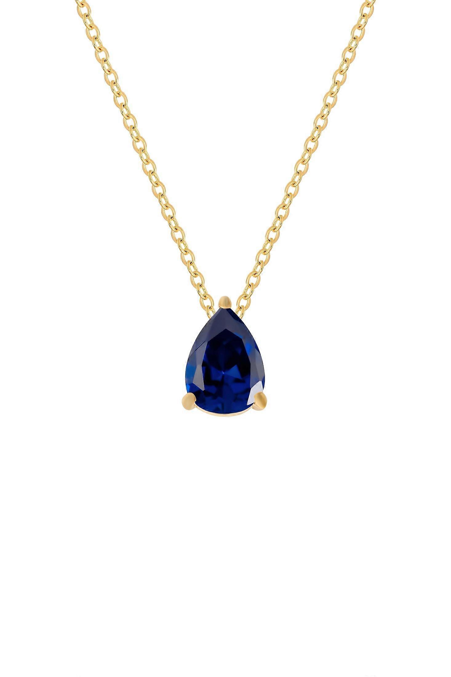 Adele Teardrop Necklace Gold Sapphire