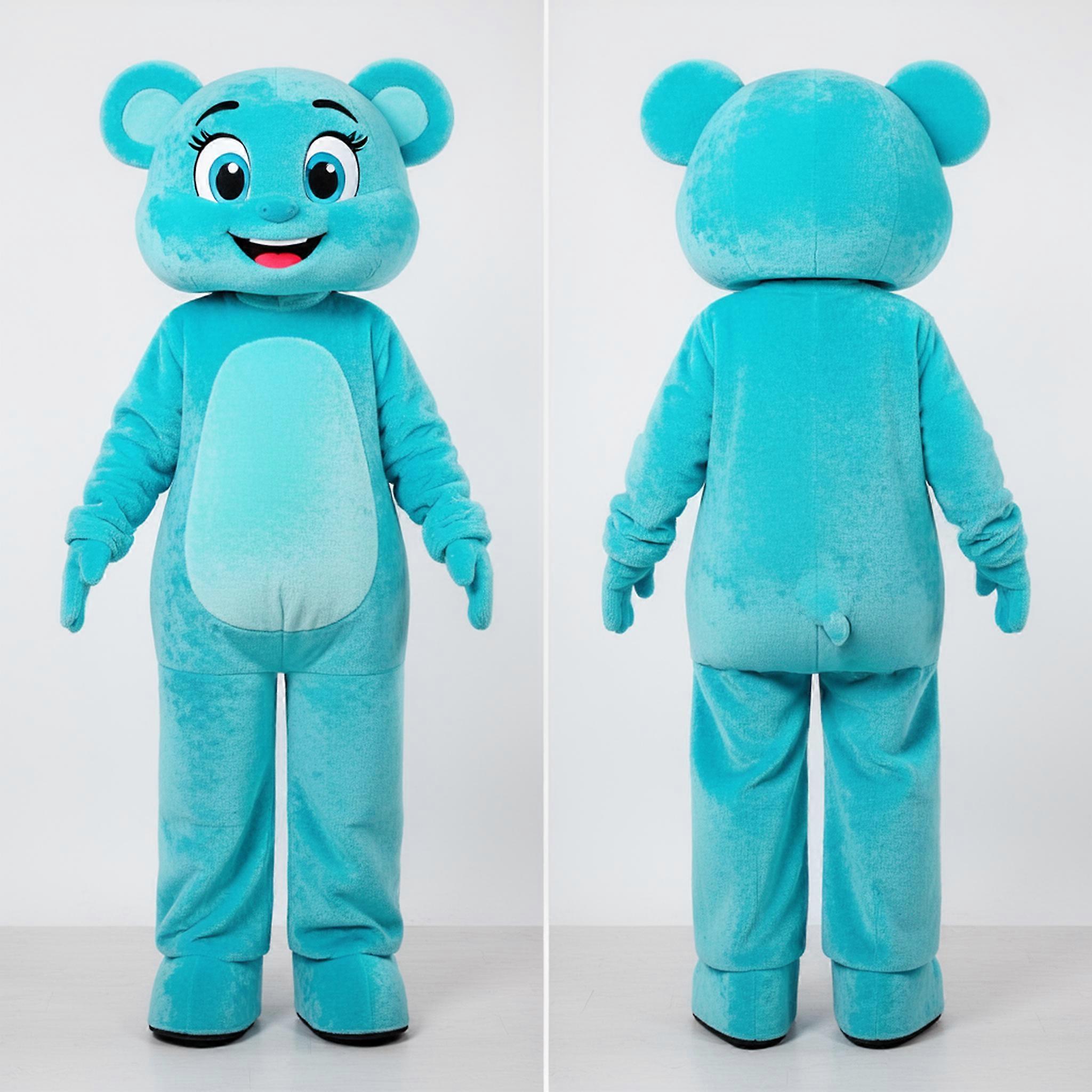 MASTICOT Cyan Broad Shouldered Stilt Walker Mascot