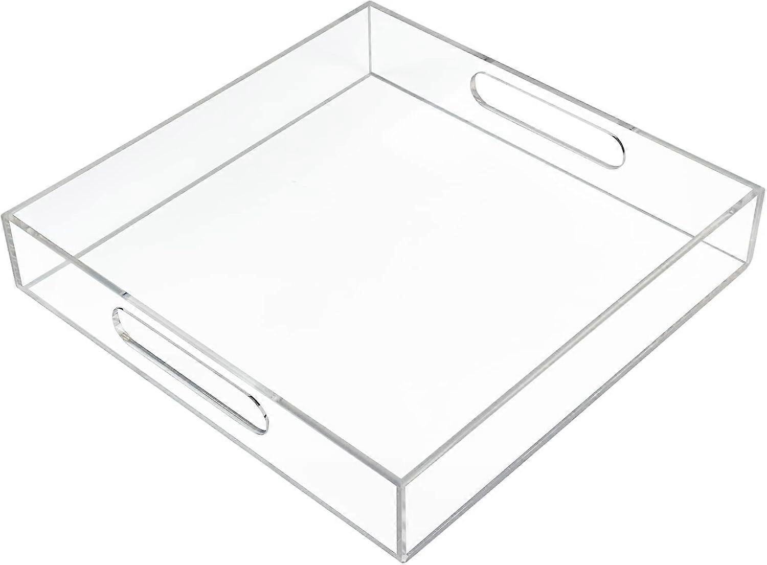 Transparent Serving Tray with handles, Splash-proof organizer for make