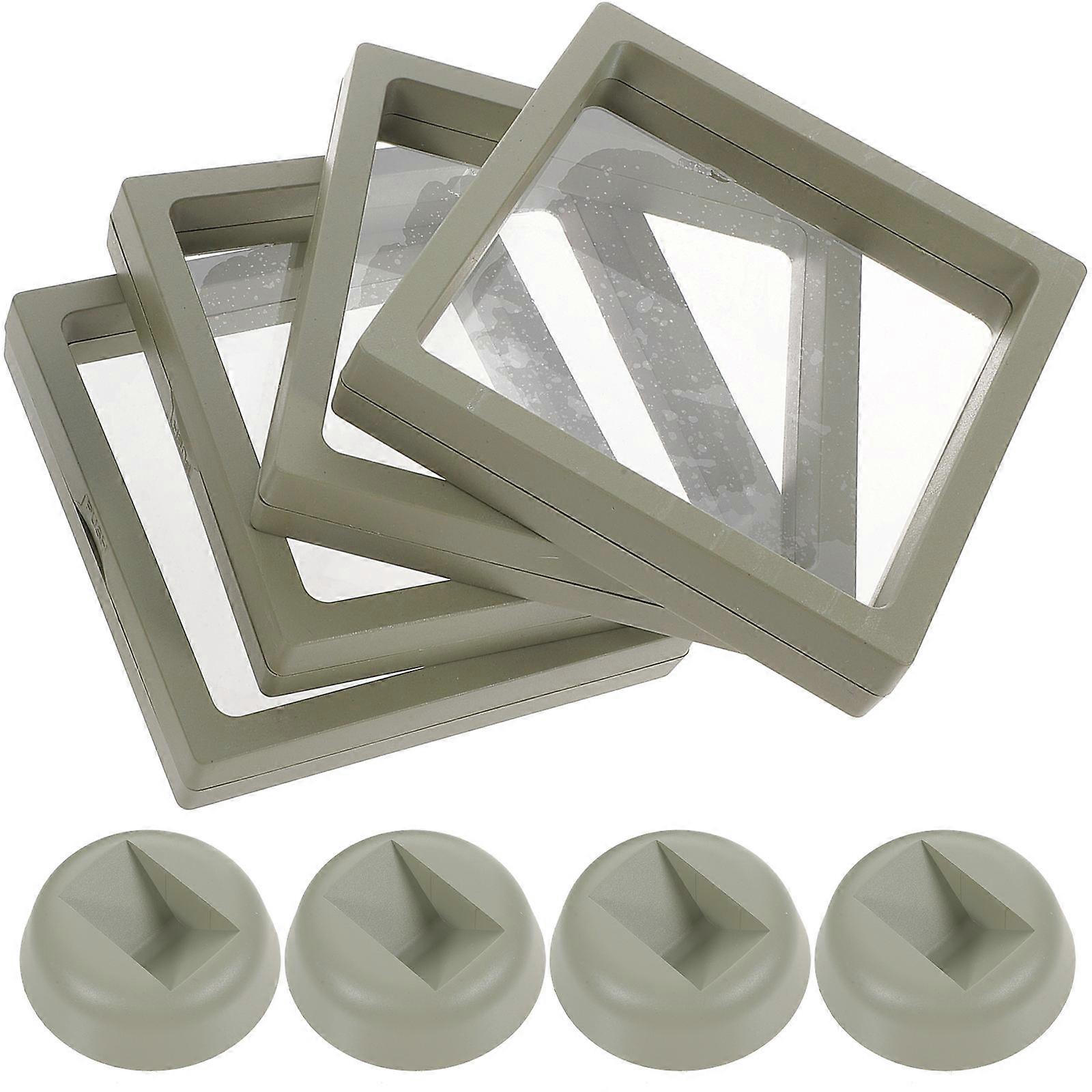 Display Boxes Mini Figures Display Case for Storage 4Sets Green Plastic Organizer