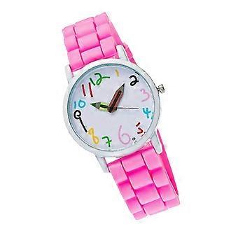 Children's Watch Kids Watches with Quartz Movement 1Pcs Pink Wrist Watch