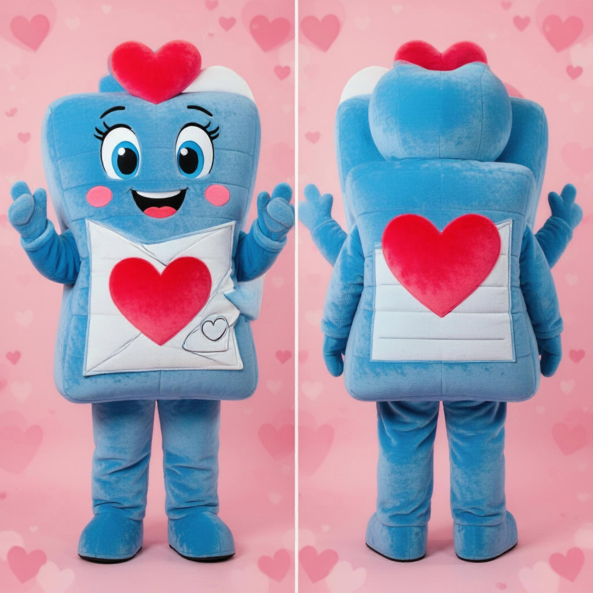 MASTICOT Blue Rounded Love Letter Mascot