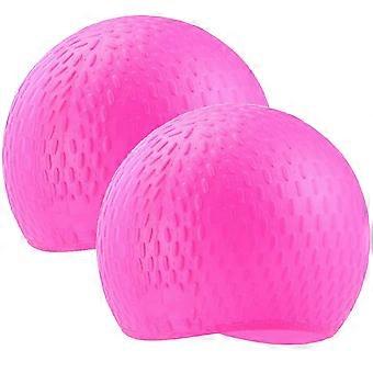 Anti-Skid Silicone Swim Cap, Adjustable Chin Strap, Flexible Long-Hair Design