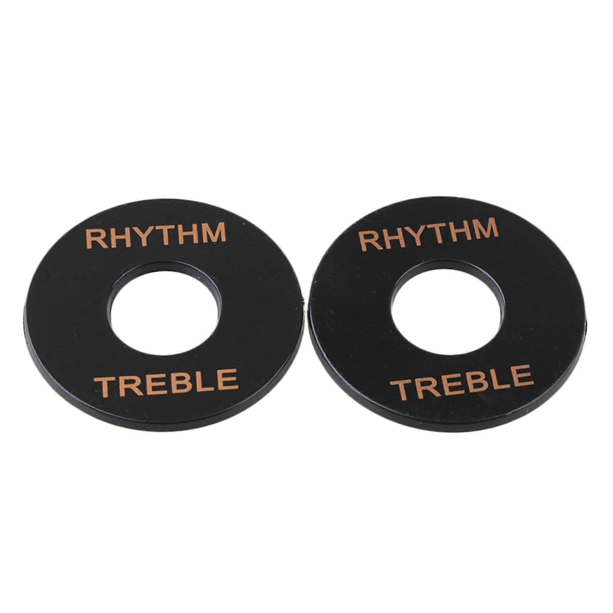 Black Guitar Toggle Name Plate Pair