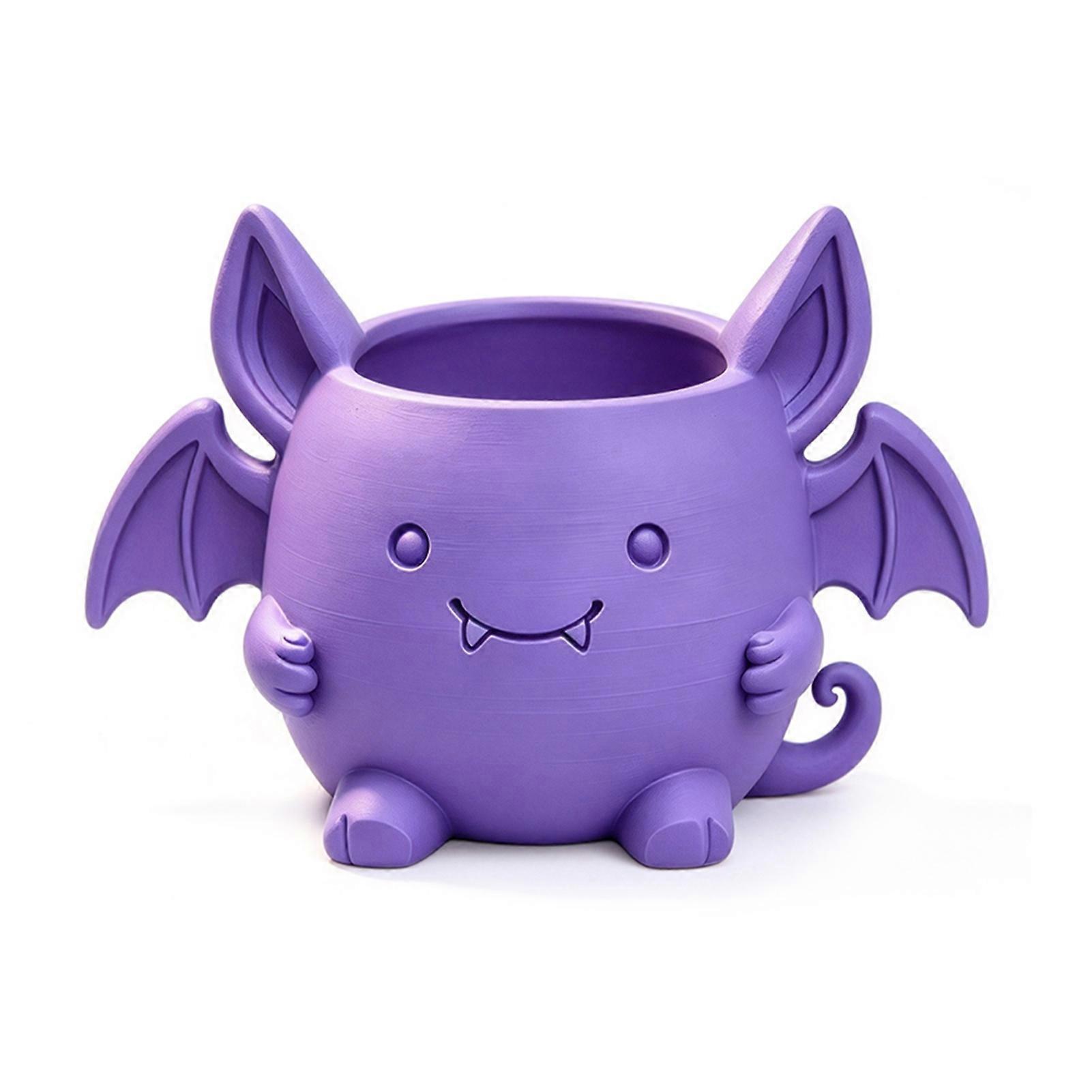 3D Printed Devil Bat Flower Pot, Gothic Halloween Planter Pot