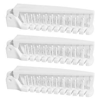 Set da 3 spazzole pieghevoli da viaggio per capelli, pettini portatili a doppia testa, pettini compatti per districare i capelli, in plastica bianca, 20,5 cm, adatti a bambini e adulti.
