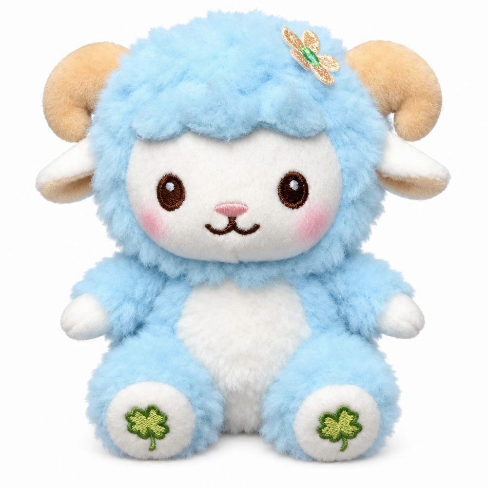 Cute Lamb Plush Toy Soft Fluffy Backpack Charm with Hanging Loop for Bag