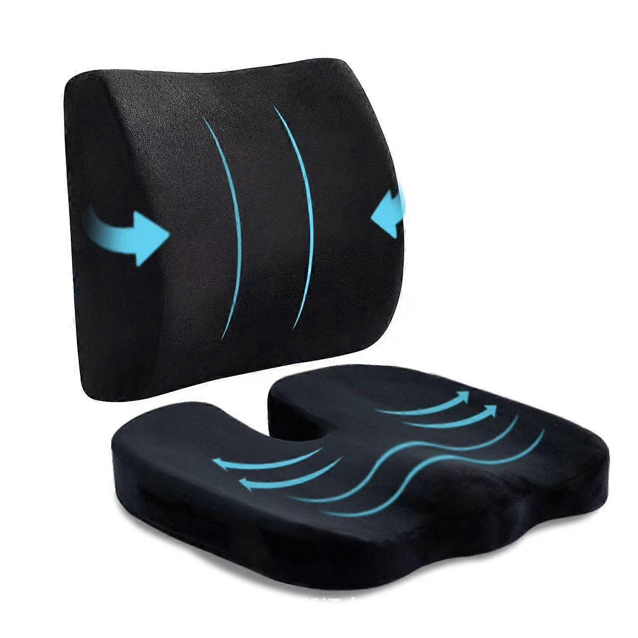 Lumbar Support Memory Foam Seat Pad