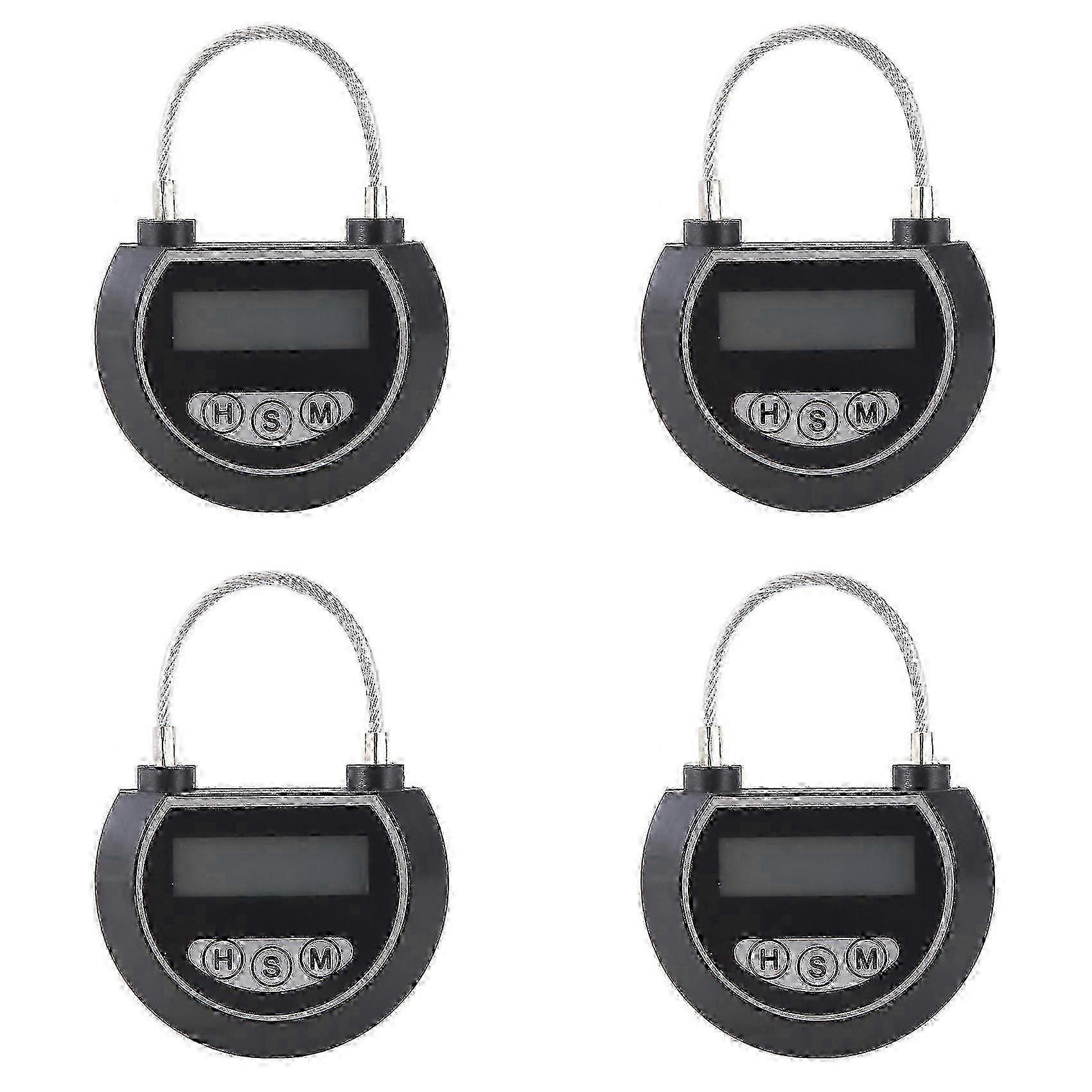 4X Electronic Time Lock Timer Lock Container Multi Function Time Lock Bin for Toys Black