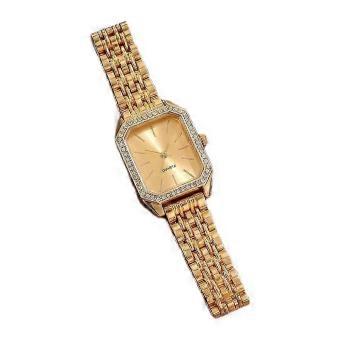 1pcsLadies' Quartz Watch Rectangular Dial Alloy Band Elegant Timepiece